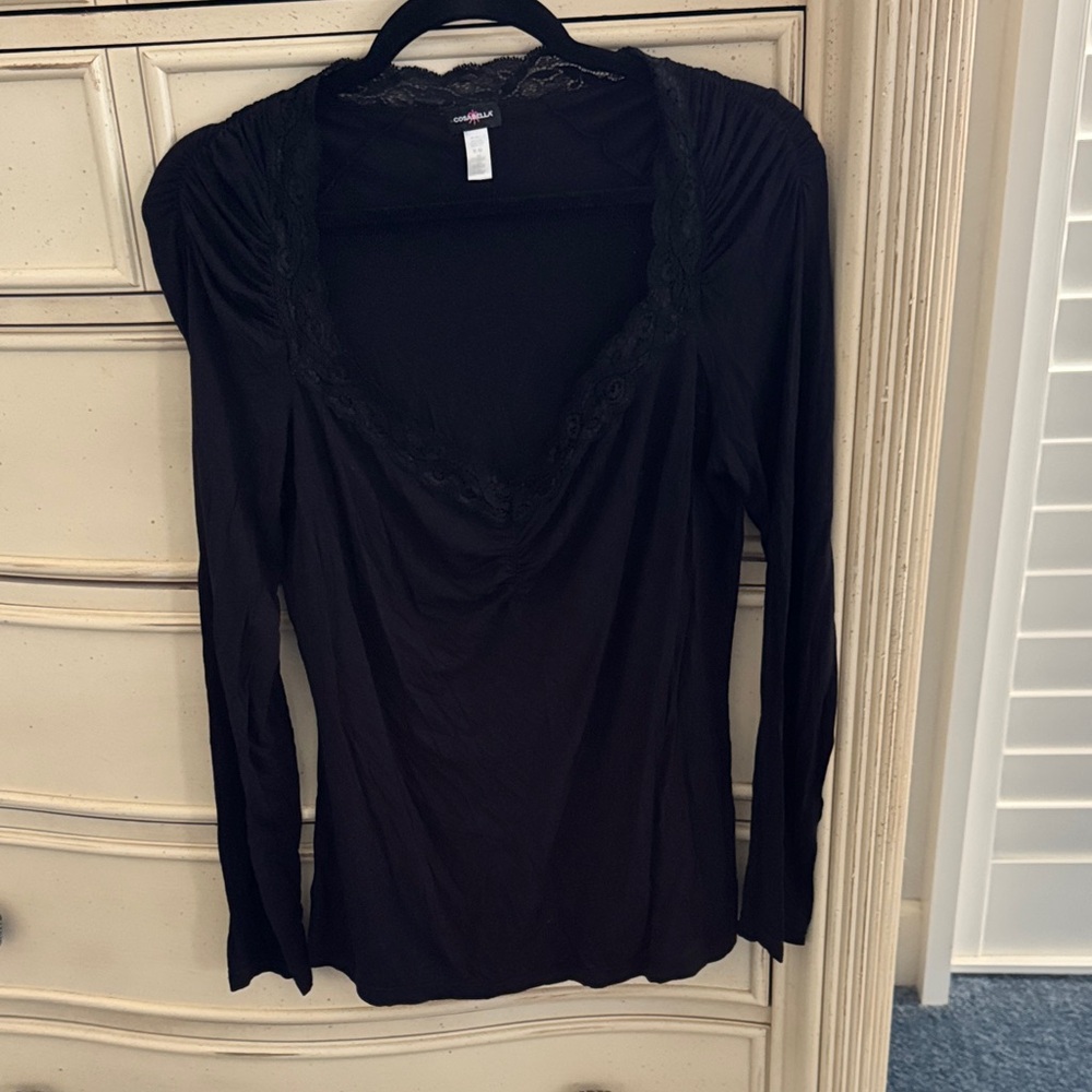 Cosabella Black Top with Lace Detail